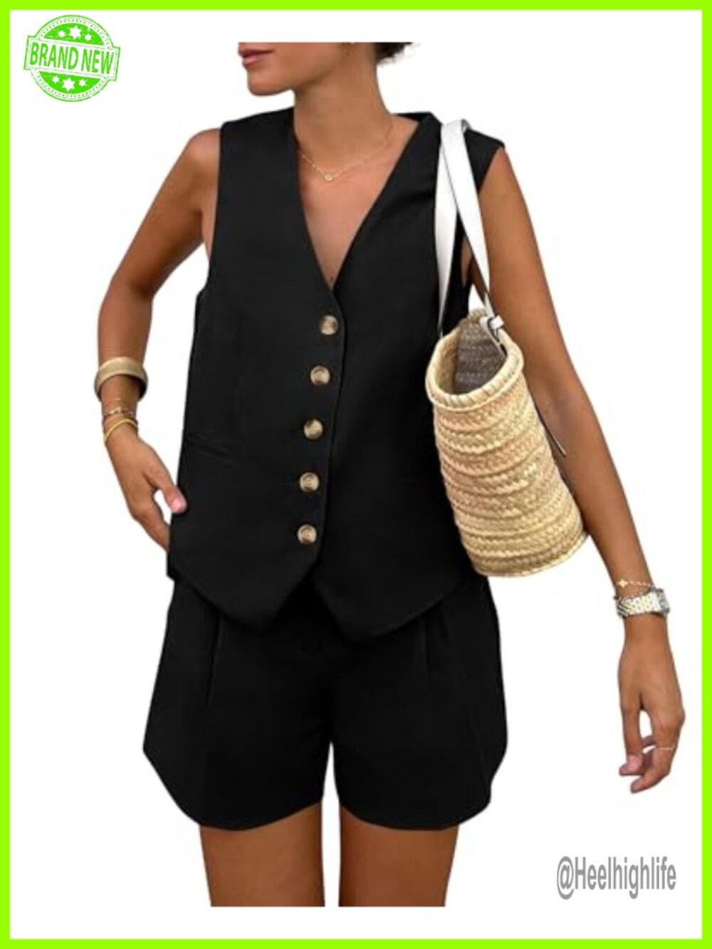 PRETTYGARDEN Women's Summer Two Piece Outfit Sleeveless Vest Shorts Set